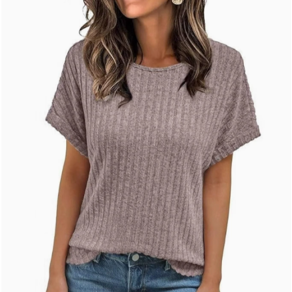 Womens Short Sleeve Tops Fall Shirts 2026 Lightweight Sweater | Dressy Casual Blouse, Fashion Summer Clothing, Cute Spring Outfits, Business Work Tunic, Trend Boho