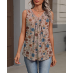 Womens Tank Tops Summer Sleeveless Tops V Neck Pleated Shirts | Summer Sleeveless Loose Fit Tops,Basic Tees,Dressy Casual Trendy Clothes,Fashion Clothing,Cute Tops,Womens Tops,Ladies Shirts